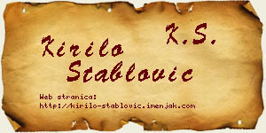 Kirilo Stablović vizit kartica